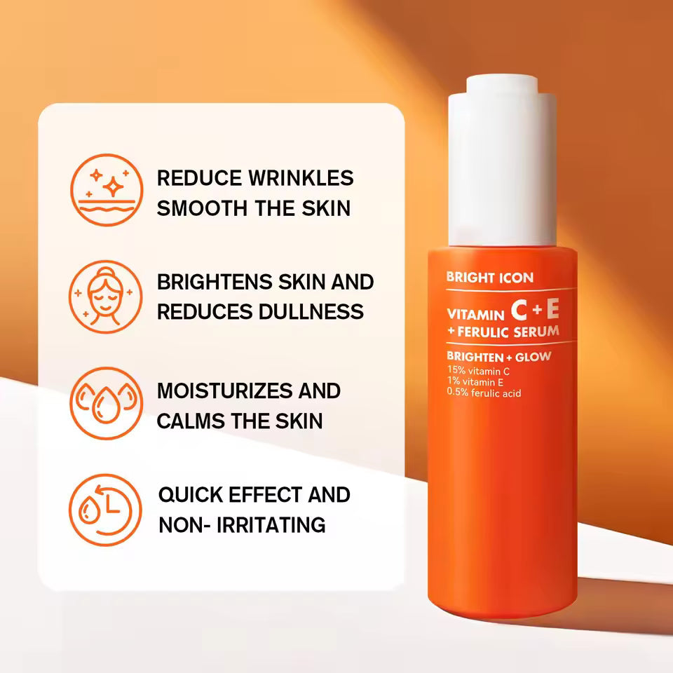 Vitamin C & E Brightening Face Serum 30ml — Dark Circles, Collagen & Glow
